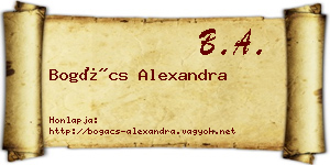 Bogács Alexandra névjegykártya