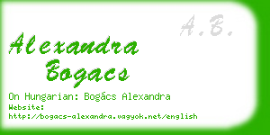 alexandra bogacs business card